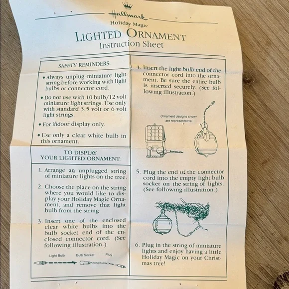 Hallmark Vintage Christmas Set of 5 Lighted Ornaments - Picture 12 of 13